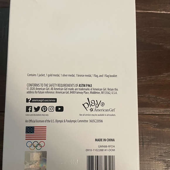 American Girl Team USA doll medal set brand new - Picture 2 of 2